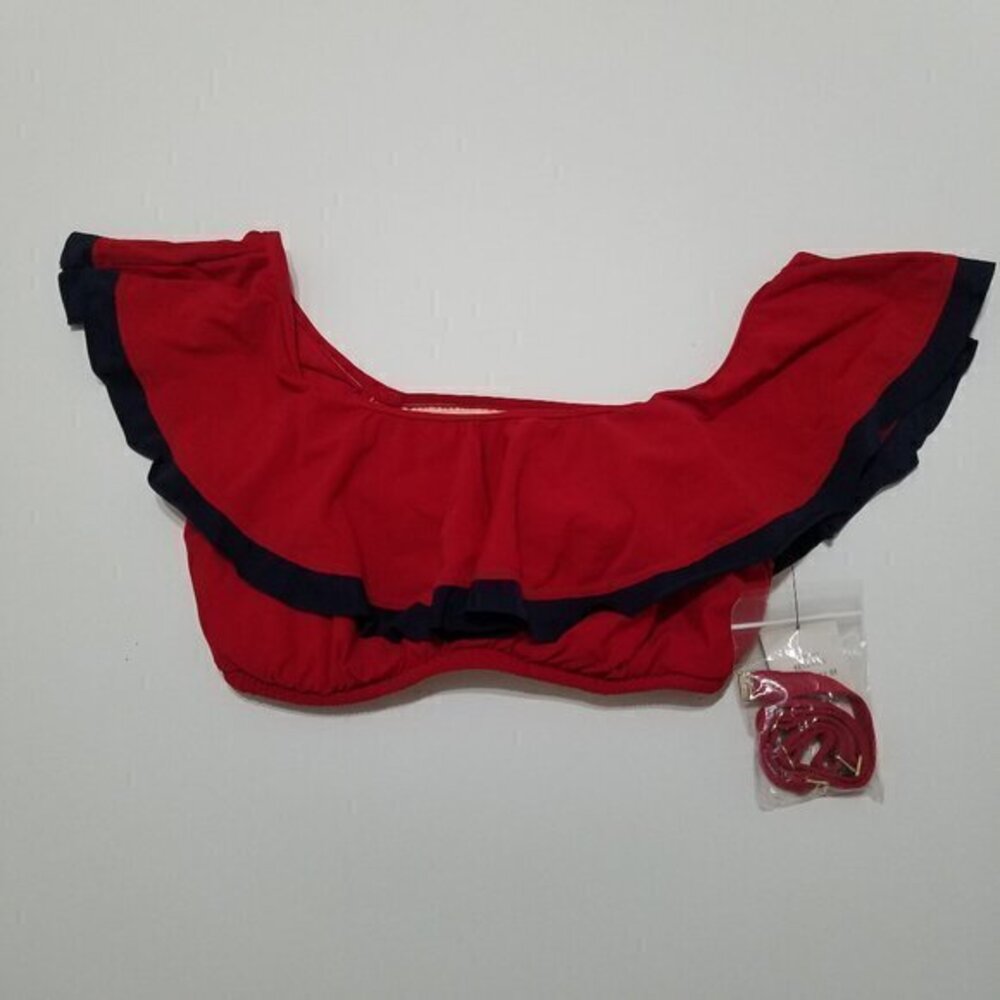 NWT Eloquii Underwire Ruffle Swim Bikini Top Ted Size 14